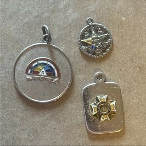 Vintage Sterling Silver Masonic Enamel Charm Lot